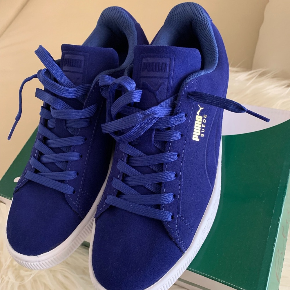 PUMA Men's Suede Classic Debossed: Mazarine Blue - Picture 6 of 8